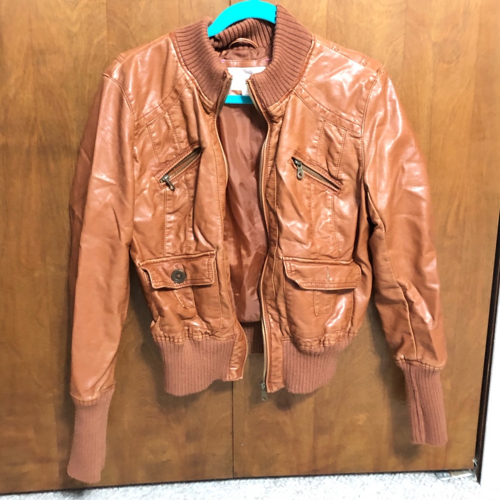 Brown leather jacket
